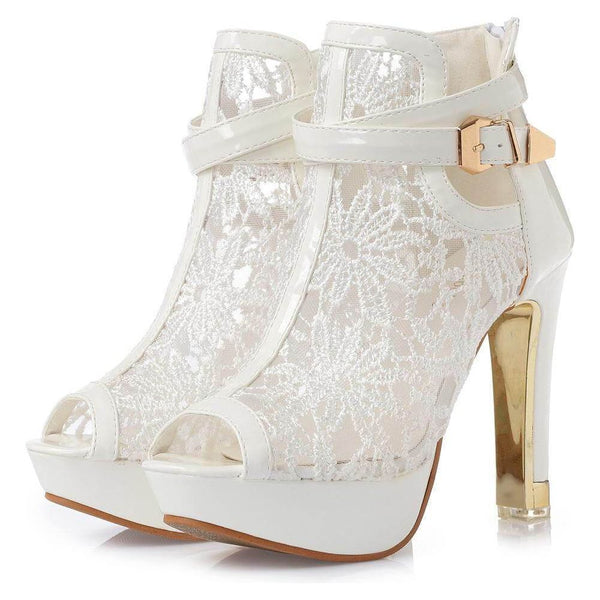 The "Celeste" Lace High Heel Pumps - Multiple Colors Luke + Larry 