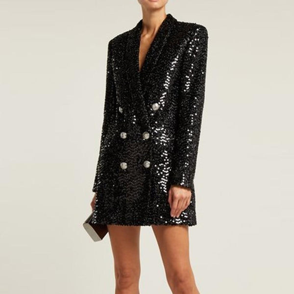 The "Juliette" Sequin Long Tail Blazer Shop5798684 Store 