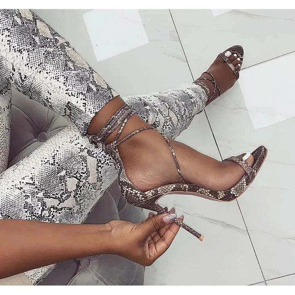 The Renee Snakeskin High Heel Pumps Luke + Larry 