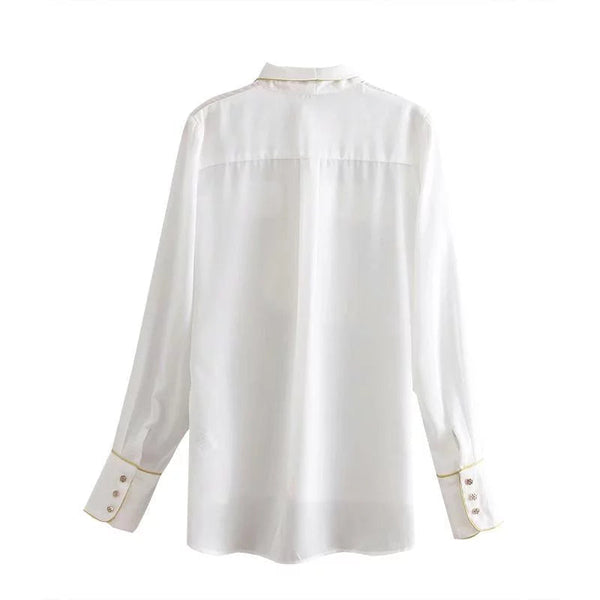 The Nadine Bow Tie Blouse - White Luke + Larry 