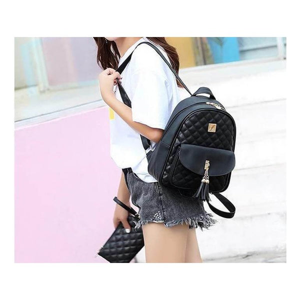 The "Claire" Quilted Shoulder Bag Backpack Luke + Larry 